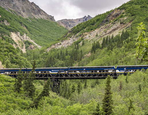 Train on railroad in Alaska