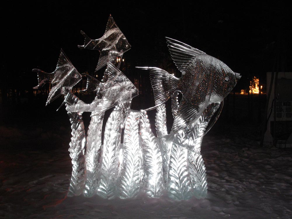 Fish sculpture in the world ice art championships Fairbanks, AK