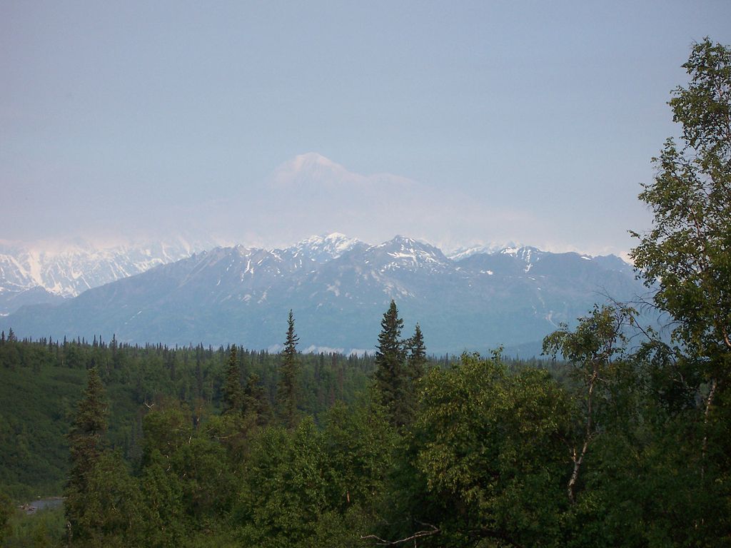 A picture only conveys a fraction of the true majesty of Mt. McKinley, seen here from George Parks Highway (Wikimedia Commons)