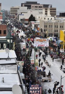 The Iditarod starting line. Photo Credit: Anchorage Daily News