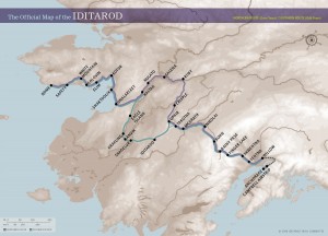 Map of the Iditarod Race route Photo Credit: http://www.iditarod.com/race/route.html