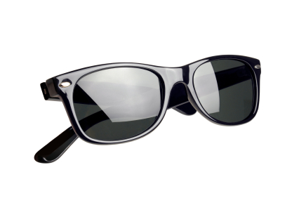 black glossy wayfarer sunglasses