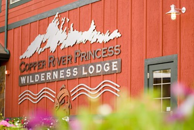 Sign with lodge name - Copper River Princess Wilderness Lodge