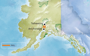 Anchorage - Talkeetna - Anchorage map