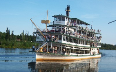 Riverboat Discovery authentic sternwheeler cruising on the Chena River.