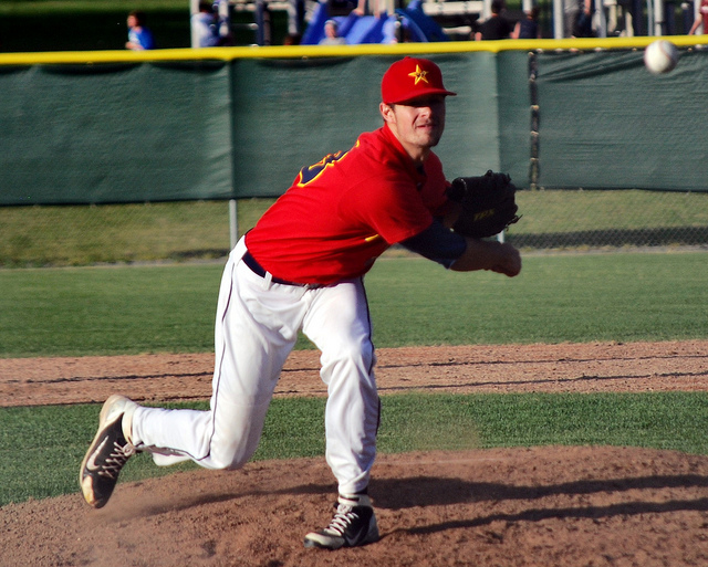 A baseball pitcher throws a  pitch.