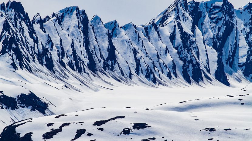 Chugach mountains in snow