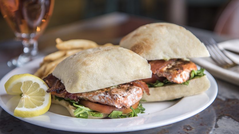 Salmon BLT sandwich