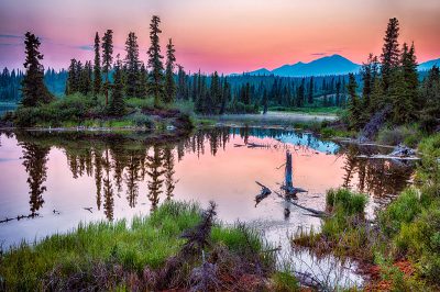 A sunset in Wrangell-St Elias National Park