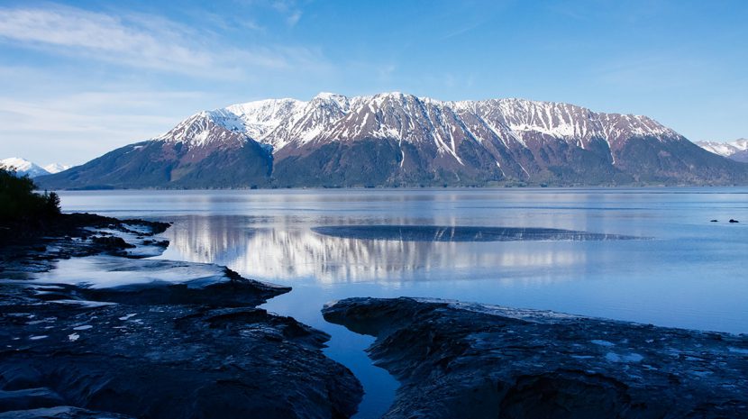 Turnagain Arm, the waterway that branches off of Cook Inlet, is home to the largest tides in the United States.