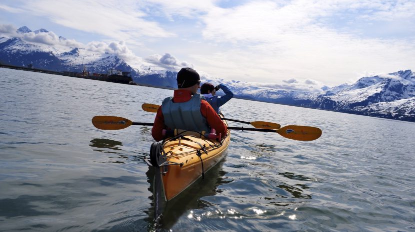 Kayak on Prince William Sound, home to 10,000 glaciers.