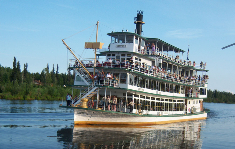 The Riverboat Discovery sternwheeler on the Chena River