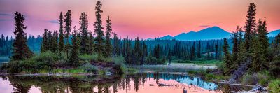 Beautiful Alaska wilderness at dusk