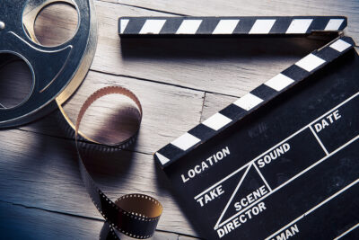 Clapper board and film